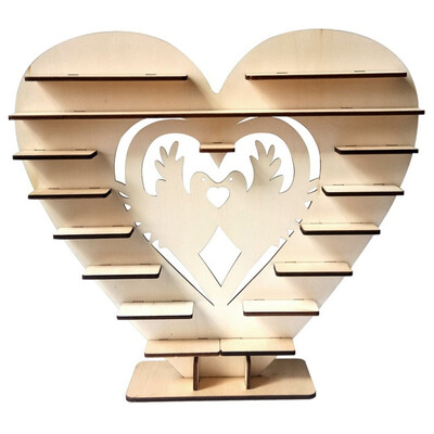 

Durable Wooden Love Shape Wedding Chocolate Stand Wedding Table Party Theme Decoration Assembling Wooden Decorations