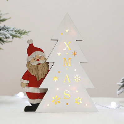 

Toponeto Battery Creative LED Night Head Bedroom Wooden Ornaments Light Red