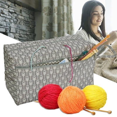

Yarn Storage Bag Knitting Needles Yarn Organizer Crochet Hooks Bag with Divider