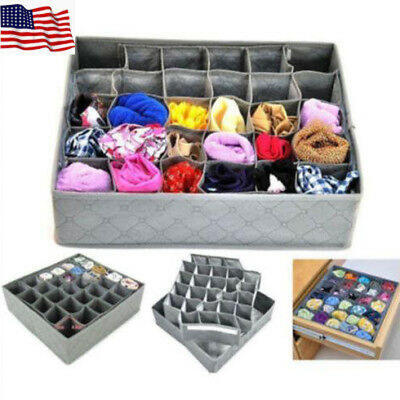 

30 Cells Bamboo Charcoal Underwear Ties Sock Drawer Closet Organizer Storage Box