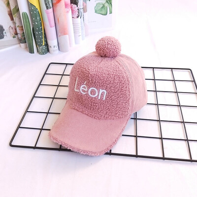 

Baby Baseball Hat Boys Hat Autumn Winter Warm Korean Character Letter Lamb Duck Hat Girls Hat