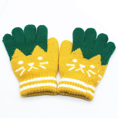 

New Fashion Christmas Gift Children Kids Winter Warm Knitted Gloves Full Finger Mittens