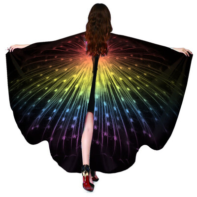 

Rotating Butterfly Shawl Decorated Women Butterfly Print Chiffon Beach Scarvesbelly Dance Butterfly Wings For Dance Adults Kids