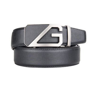 

BPSTAR Mens Automatic Buckle Genuine Leather Mens Ratchet Holeless Belt Business High Quality Mens Real Belt for Pants