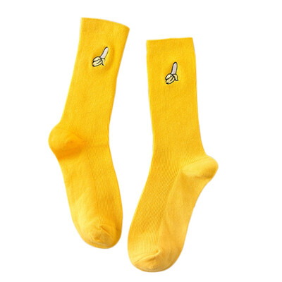 

2018 Cute Fruit Print Women Socks Cotton Retro Fruits Embroidery Long Colorful Funny Socks Women Sock 4colors For Choose
