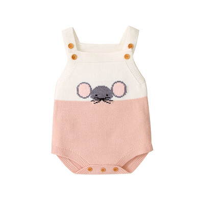 

Knit Rompers Children Winter Baby Girls Sleevless Rompers Cute Mouse Outfit Clothes Toddler Newborn One-pieces Jumpsuit
