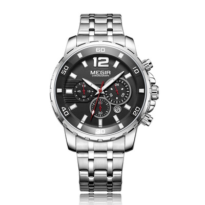 

MEGIR Quartz Men Watch Clock Sport Wristwatch Chronograph Business Watch Waterproof Luminous