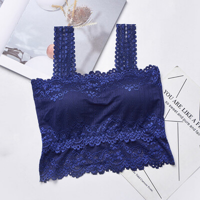 

Solid Sheer Lace Top Woman Sexy Lingerie Floral Underwear Crop Tops New Fashion Full Cup Ladies BH Bralet Bandeau Camisoles