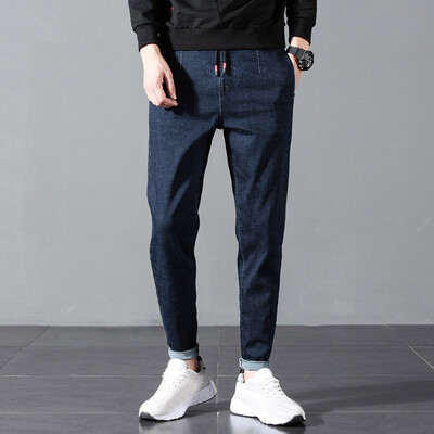 

Gobestart Mens New Fashion Casual Solid Straight Denim Slim Jeans Drawstring Pant