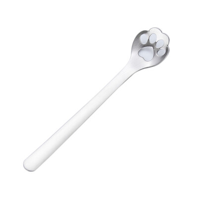 

Cute Stainless Steel Kitty Cat Claw Coffee Spoon Stirring Mug Spoon Teaspoon Tea Cake Dessert Spoon Long Handle Tableware