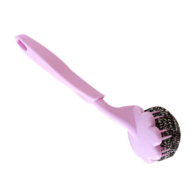 

Long Handle Flower Steel Wire Ball Brush Dishwashing Pot Cleaning Tool Kitchen Cutlery Cleaner