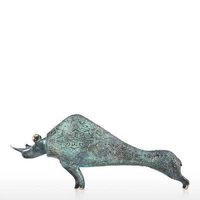

Rhinoceros Sculpture Handmade Bronze Sculpture Decorative Tabletop Rhinoceros Ideal Gift for Home Decoration