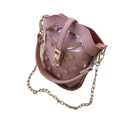 

Tailored 2019 New Chain Shoulder Bag Fashion Portable Messenger Transparent Bucket Bag