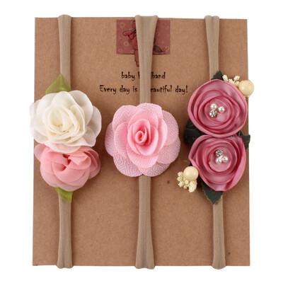 

3Pcs Baby Headwear Cute Girls Floral Bowknot Print Headband Headwear Apparel Photography Prop Party Gift