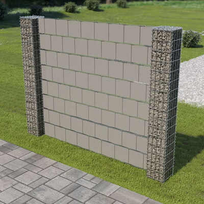 

Gabion Fence with 2 Posts Galvanized Steel&PVC 709"x709