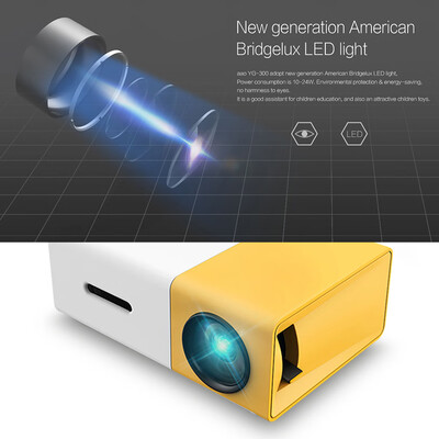 

FW1S YG300 LED Projector 1080P Projection Machine with USB HD AV TF Card Slot Mini Pocket Remote Controller for Laptop PC EU Plug
