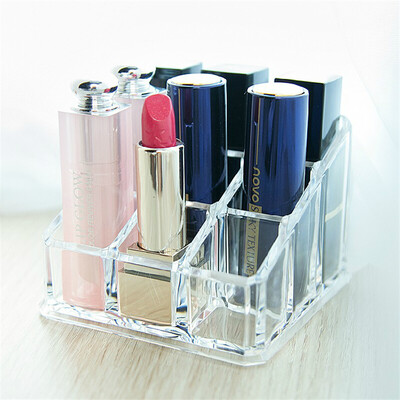 

Xiangyou town cosmetics storage box desktop finishing rack 9 grid multi-function lipstick transparent storage rack