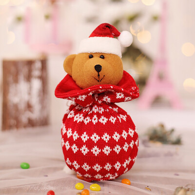 

Siaonvr Christmas Sled Shape Portable Candy Bag Cartoon Deer Pattern Apple pouch Snowman