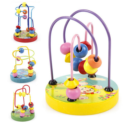 

Siaonvr Educational Baby Kids Wooden Around Beads Toy Toddler Infant Intelligence Toys