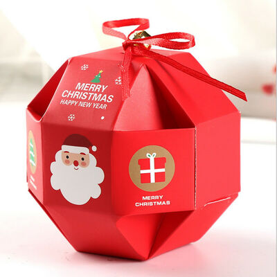 

10PCS Merry Christmas Candy Box Bag Christmas Tree Gift Box With Bells Paper Box