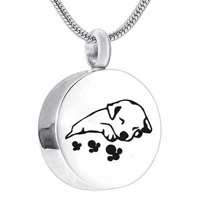 

Pet Dog Cat Necklace for Ashes Love Heart Cremation Memorial Keepsake Pendant Necklace Jewelry Paw Print