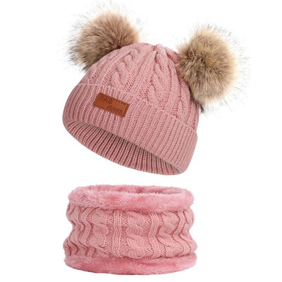 

Toddler Kids Baby Boy Girl Winter Warm Knitted Crochet Beanie Hat Cap Scarf Sets