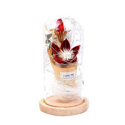 

Navidad Rose Light Red Rose Flower Vase Party LED String Light Valentine Day Flowers Christmas Mothers Day Gifts