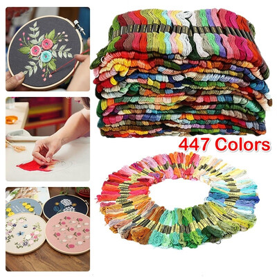 

447200PCS Cotton DMC Cross Floss Stitch Thread Embroidery Sewing Skeins Multi Colors
