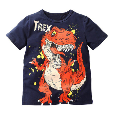 

Summer Boy T Shirt Short Sleeve Girl T Shirts Children Cartoon Dinosaur O-neck Tees Tops Kids T-shirt For Boys Cotton Cloth