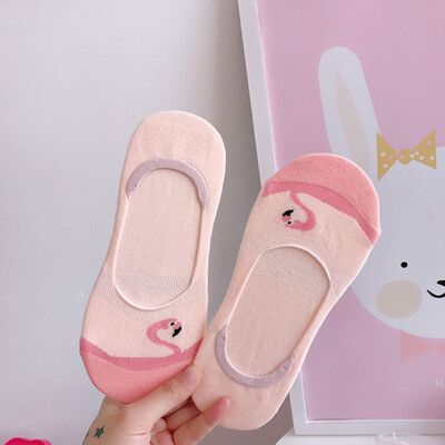 

Women Autumn Cute Low Cut Socks Cartoon Print Female Breathable Comfortable Socks