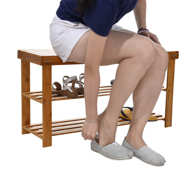 

Siaonvr Bamboo Stool Shoe Cabinet Shoe Rack Garden Foot Stool Storage Stool Simple Style