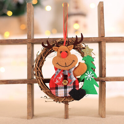 

2020 Mini Christmas Wreath Decor Wall Door Hanging Ornament Garland Xmas Party Decors