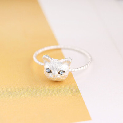 

Style Supplies Silver Lovely Rhinestone Cat Shaped Black Ring