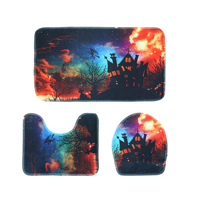 

〖Follure〗Happy Halloween Series Toilet Floor Mat Exquisite Print Three-Piece Toilet Mat