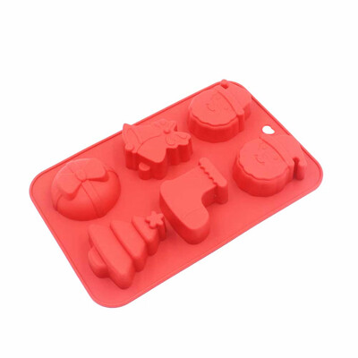

6 Grids 3D Santa Claus Tray Christmas Silicone Cake Mold Chocolate Fondant Mould