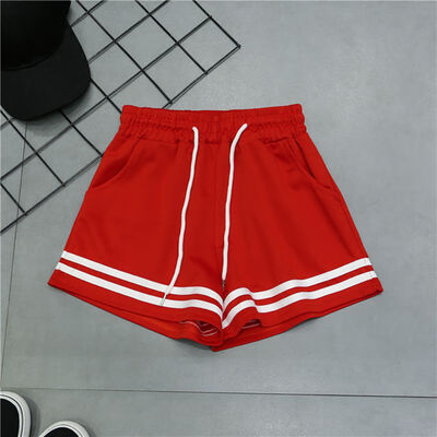 

Women Casual Striped Shorts Elastic High Waist Women Loose Shorts Fashion Workout Waistband Slim Short Fitness Shorts