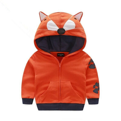 

Autumn Children Outwear Jacket Boys Clothes Cartoon Tiger Hat Zip Shirt Cute Coats