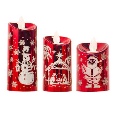 

Christmas Flickering Flameless Candle LED Tealights Lamp Battery Operated Table Lantern For Indoor Festive Home Decoration