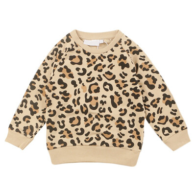 

Autumn Kids Baby Girl Boy Leopard Print Sweatshirts Casual Toddler Blouse Long Sleeve Outerwear