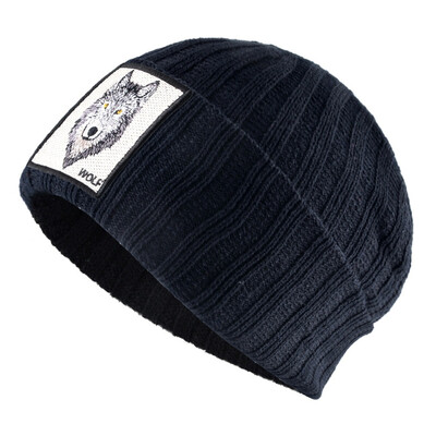 

2019 New Men Women Animal Embroidery Knitted Beanies Winter Warm Caps Soft Wool Hats