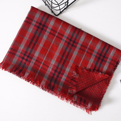 

Guttavalli Women Autumn Fresh Plaids Double Layers Fringes Long Shawl Female Stripe Wrap Winter Chevron Cotton Geometric Scarves