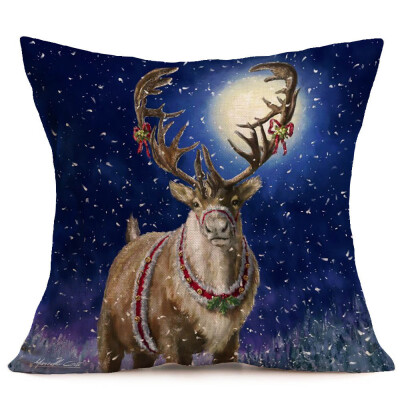 

Tailored Merry Christmas Linen Pillow Cases Sofa Cushion Cover Home Decoration