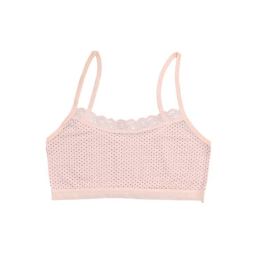

1pcs Teenage Bra For Girl Children Girls Cotton Dot Lace Wireless Young Sports Bra For Children Teens Puberty Clothing