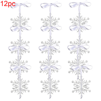 

Gobestart Christmas Ornaments Hanging Acrylic Crystal Clear Snowflakes Glitter Tree Party