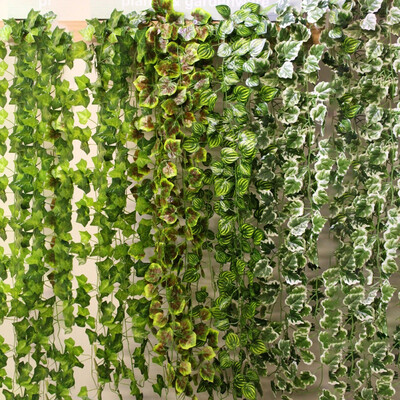 

2m Artificial Plants Creeper green leaf Ivy vine Wedding Decor DIY Hanging Garland Artificial Flowers