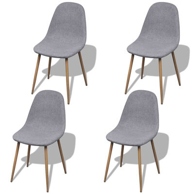

Dining Chairs 4 pcs Fabric Light Gray