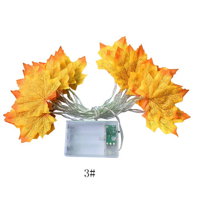 

〖Follure〗3meter 20LED Lighted Fall Autumn Pumpkin Maple Leaves Garland Thanksgiving Decor