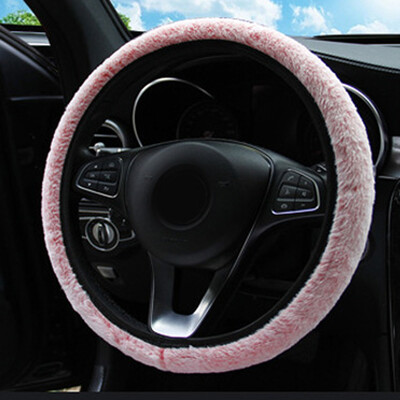 

15 38cm Soft Imitation Rabbit Fur Car SUV Steering Wheel Cover For Women Ladies