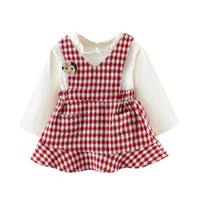 

Autumn Baby Girls Dress Patchwork Design Long Sleeve Dress Kids Clothes Cute Toddler Pageant Sundress