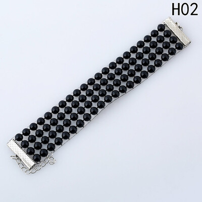 

Stylish Women Charm Personality Simple Multi-layer Pearl Crystal Inlaid Bangle Bracelet Wristband Bridal Jewelry Gifts